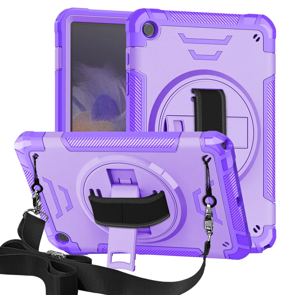 For Samsung Galaxy Tab A9/A11 Plus 11inch Case Hard PC+Soft Silicone Stand Cover Four Corner Anti-Drop Protective Shell Stlye-C