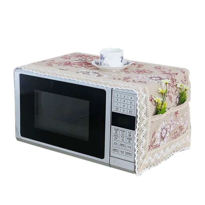 Anti-Slip Microwave Oven Dust Cover Microwave Dustproof Cover Decorative Kitchen Appliance Cover with Storage Bags