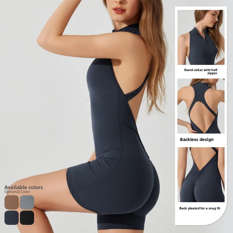 

Спортивный цельный купальник High-Intensi, сексуальная молния, дизайн Ba, одежда для фитнеса, йоги для женщин, тренировок в тренажерном зале