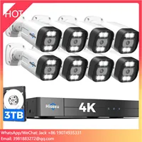 Hiseeu 16CH H.265+ 4K Spotlight PoE NVR Kit Outdoor PoE IP CCTV Security Cameras System 4K 8MP