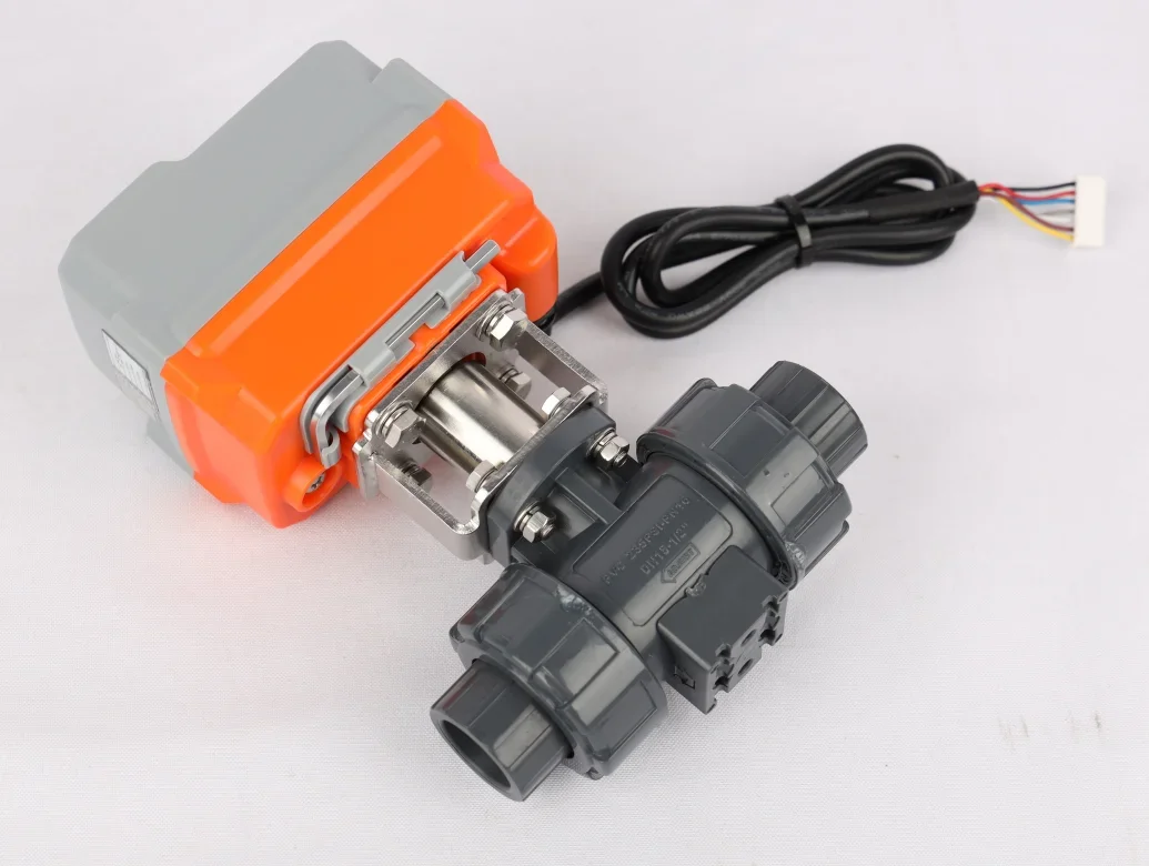 2 Way Ball Actuator Electric Control Water Industrial Pvc Motorized Valve