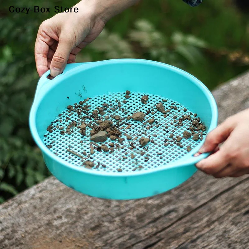 [ZY]Garden Square Hole Soil Sieve Sifter Round Sifting Strainer Sand Screen Filter Compost Gardening Filter Soil And Stone Tool