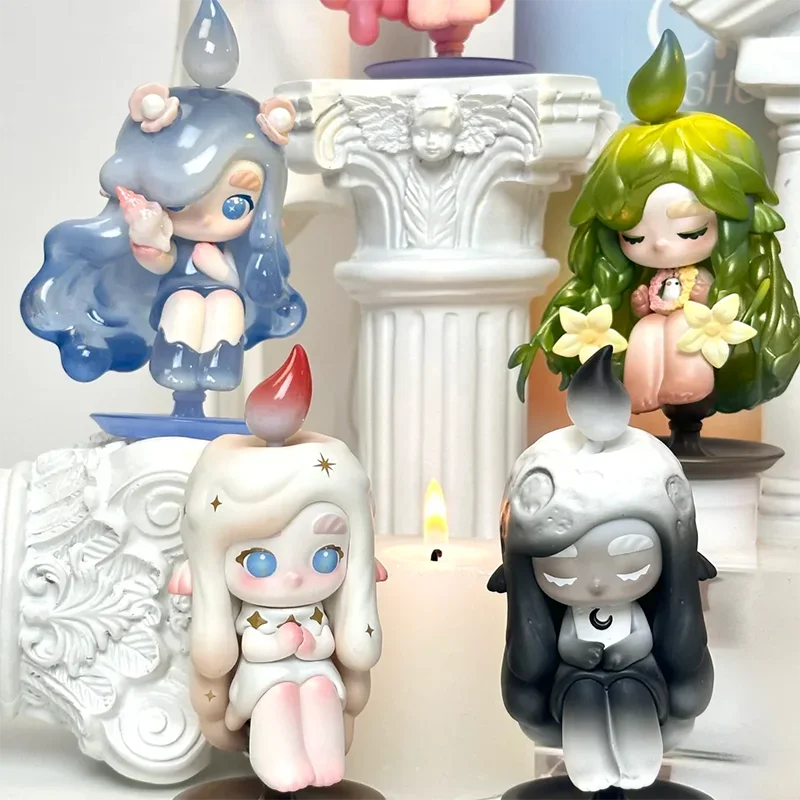 Chaka luz sprite caixa cega figura de ação brinquedo bonito caixa mistério anime figuras bonecas ornamentos mesa presente coleção