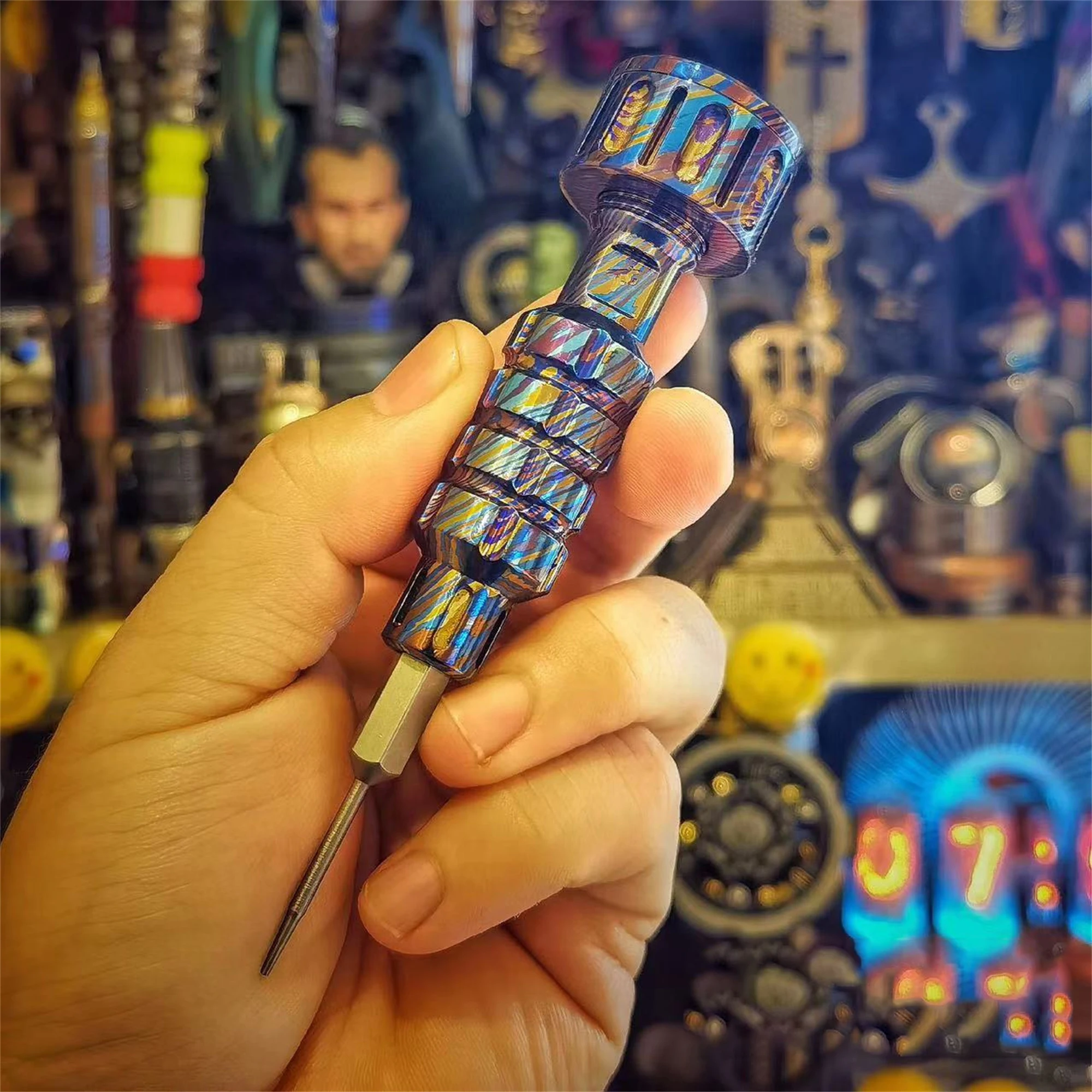 Timascus Zirmascus Screwdriver Multifunctional Tool Fingertip Gyroscope Decompression Toy Removable Batch EDC