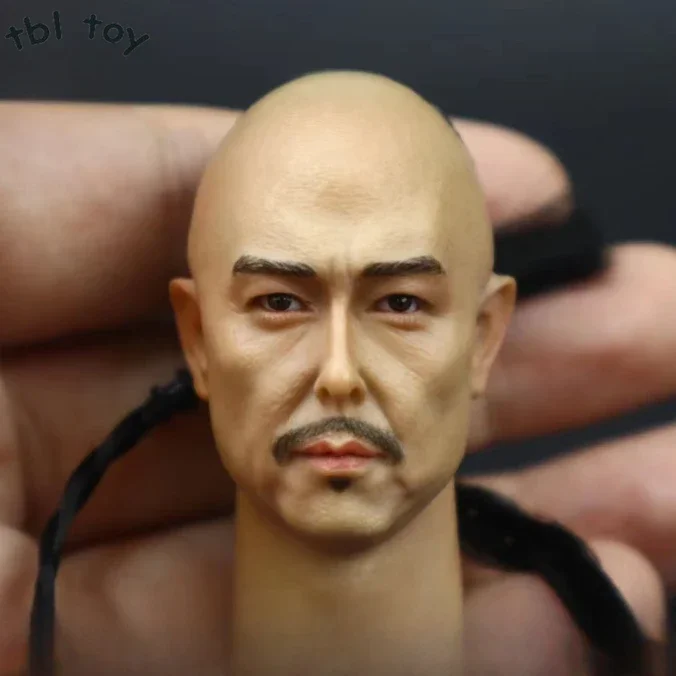 1/6 Scale Qing Dynasty Emperor Head Played Ancient ZhangTie-Lin Braided Hair Head Carving Model for 12