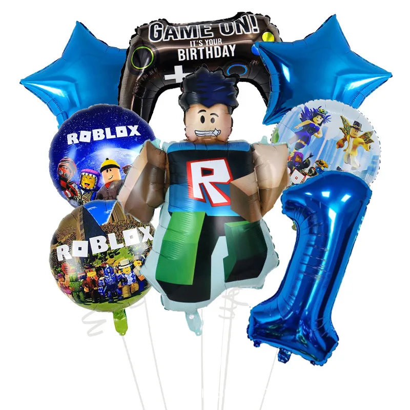 

Cartoon Game Roblox Set Boy Balloons Cartoon Double-Sided Shaped Birthday Party Decor Shower Number Diy Foil Balloon Set