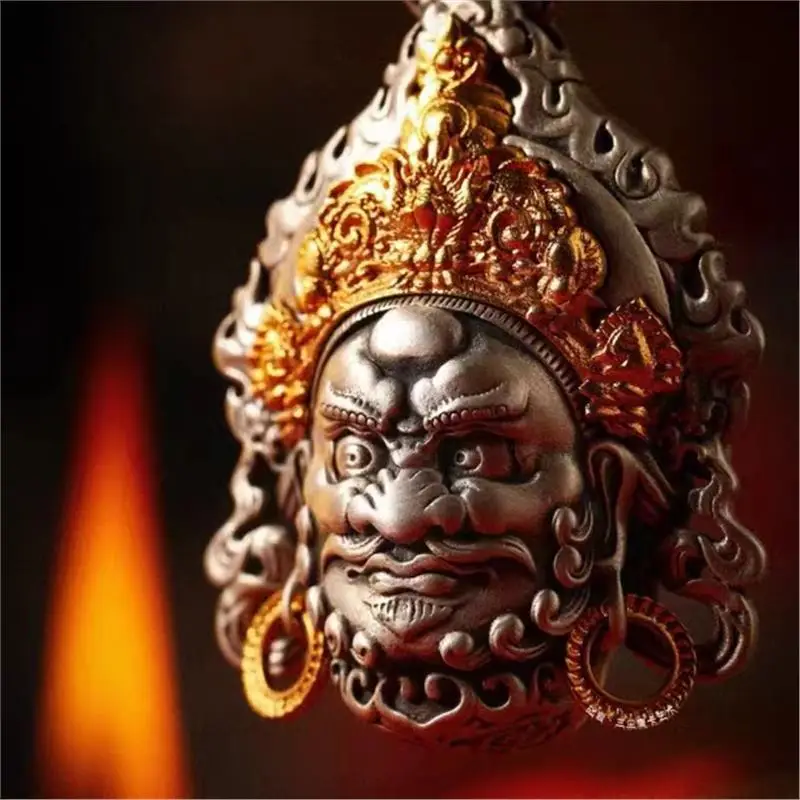 

Blessing Yellow Jambhala Pendant Men Jewelry Ethnic Style Vintage Buddha Necklace Male Amulet Choker Accessories