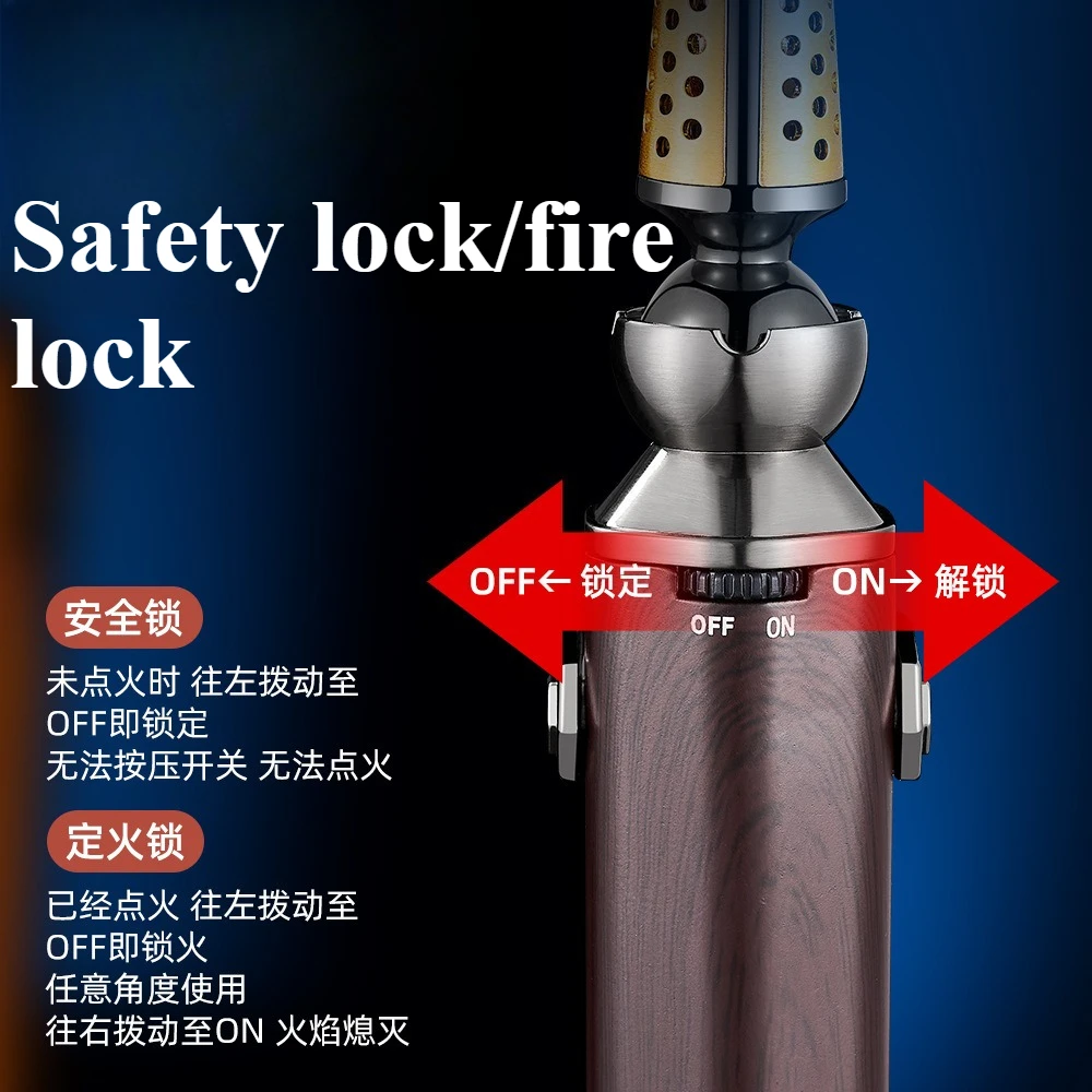 New Rotatable Nozzle Direct Injection Gun Lighter with High Flame and Safety Lock Welding Gun