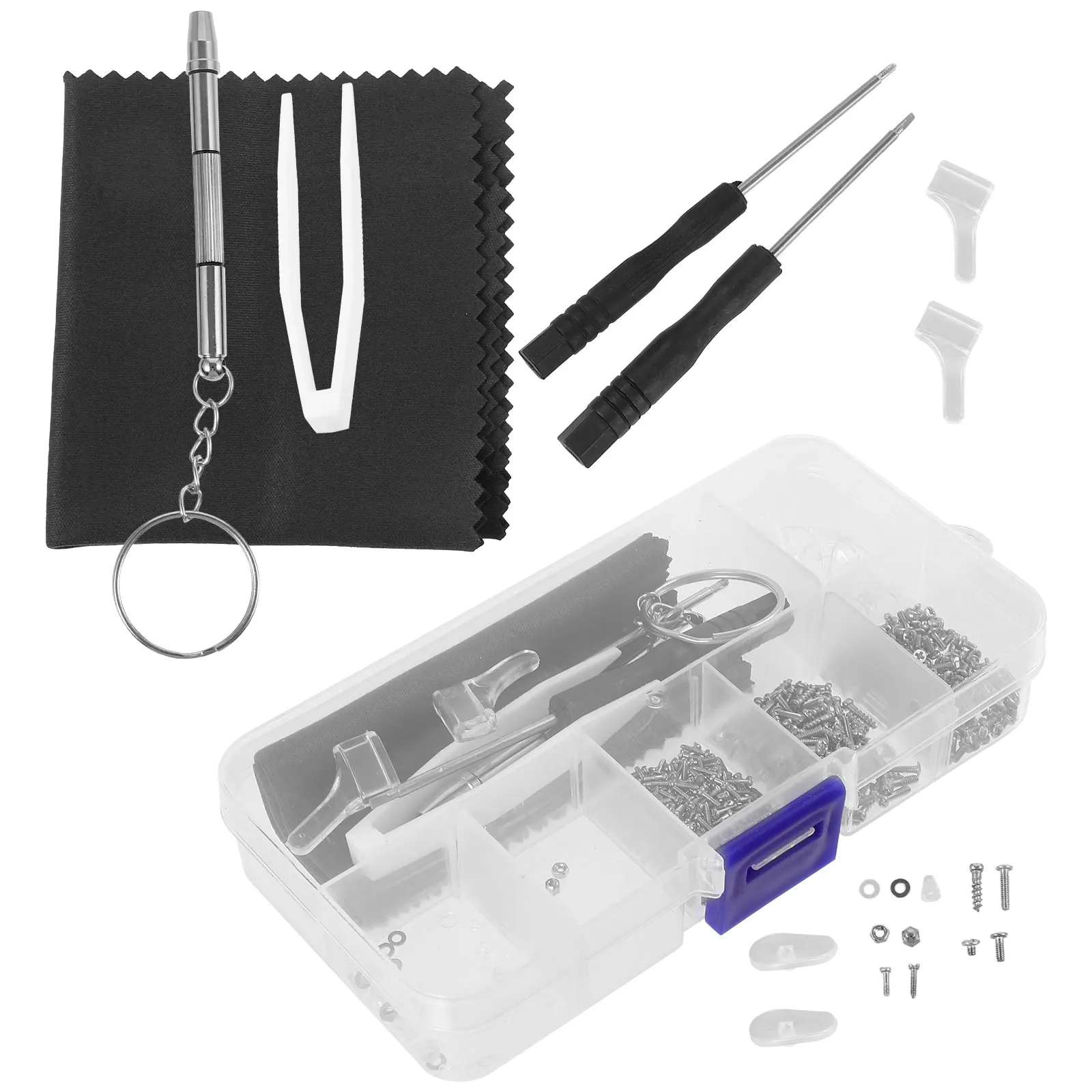 

1 set Glasses Repair Set Kit Eyeglass Repair Kit Nose Pads Frames Grips Eyeglass Travel Screwdriver Sunglasses Accessories