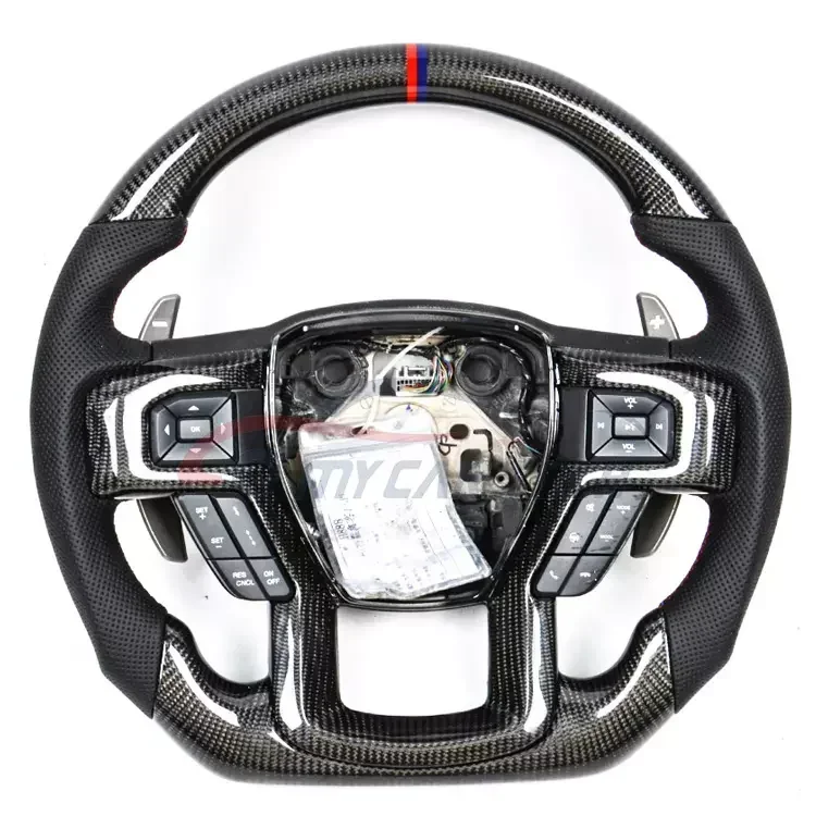 Custom Carbon Fiber Steering Wheel For Ford Mustang Focus Ranger Raptor F150 Steering Wheel F250 Explorer MK2 MK3 MK7 GT ST XR6