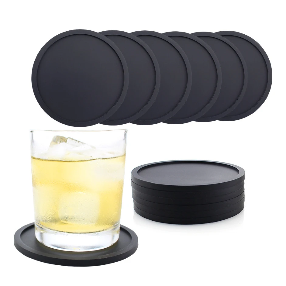 

6PCS Silicone Cup Coasters Drink Coffee Cup Round Cup Mat Jar Gripper Pads Tableware Accessories Drinking Mug Coasters