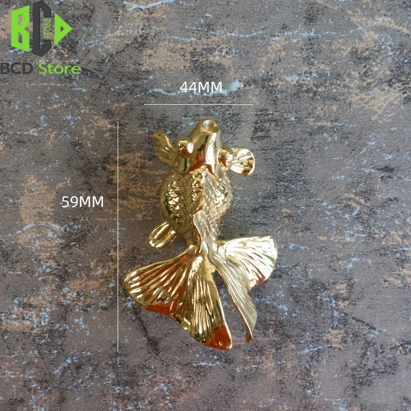 BCD Goldfish Shape Solid Brass Retro Knobs Door Handles Cabinet Wardrobe Drawer Pulls Single Hole