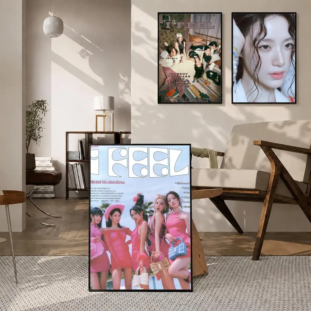 Singer (G)I-DLE Poster High-definition  stickers, suitable for bedroom, living room, home decoration