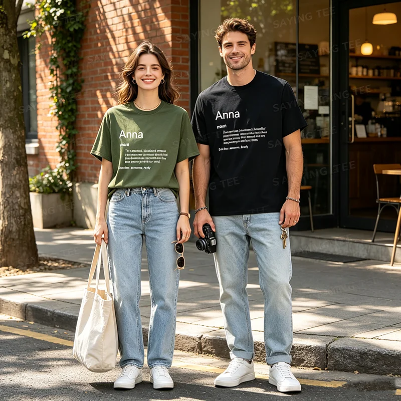 Anna Is Kind Hearted Funny Name Definition Anna T-Shirt Y2k Letters Printed Personalized Streetwear T Shirts Graphic Saying Tee