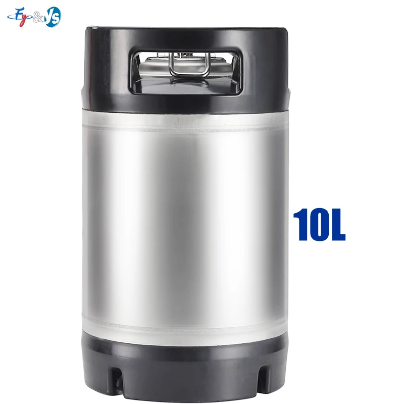 New 10L Ball Lock Keg Stainless Steel Beer Keg With Rubber Handle 2.5 Gallon Soda  Corny Keg For Beer Brewing