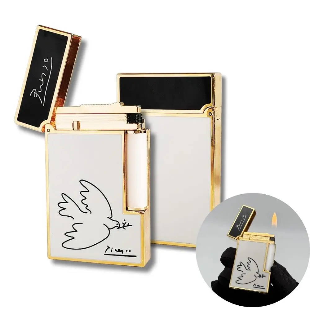 

Rare lighter Single Flame Lighter Metal Dove of Peace lighter Cigar Accessories Smoking includes custom accessories