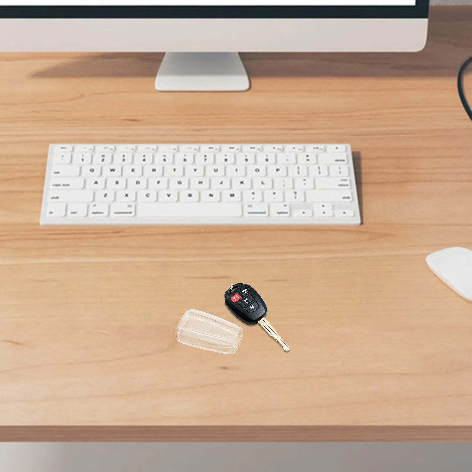 

1 шт. Прозрачный чехол для автомобильного ключа, защитный, тонкий, с доступом ко всем кнопкам, современный дизайн