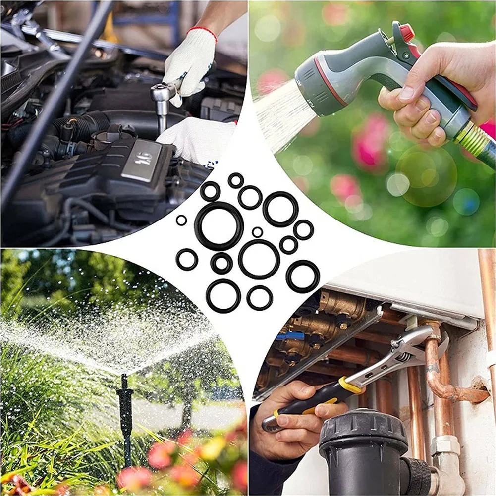 18 サイズのゴム製 O リングの完全なセット、各種キット、耐熱/耐油性 225 個、自動車および産業用に最適