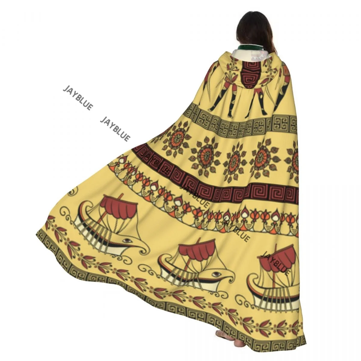 

Плащ с капюшоном, плащ унисекс с капюшоном, древний греческий корабль, этнический плащ, накидка ведьмы вампира, костюм для косплея