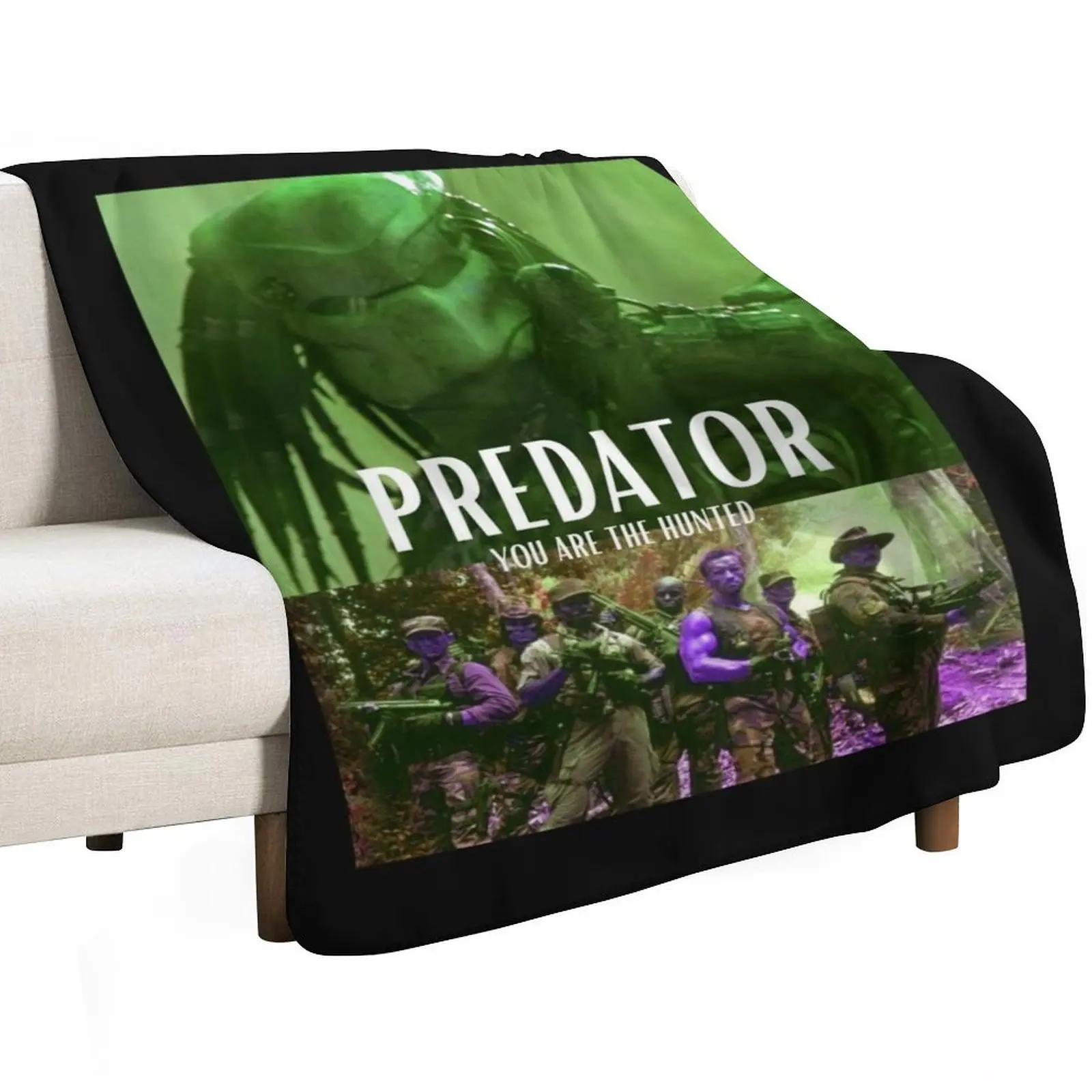 Predator You are the Hunted Throw Blanket Hair Moving Heavy blankets and throws warm winter valentine gift ideas Blankets