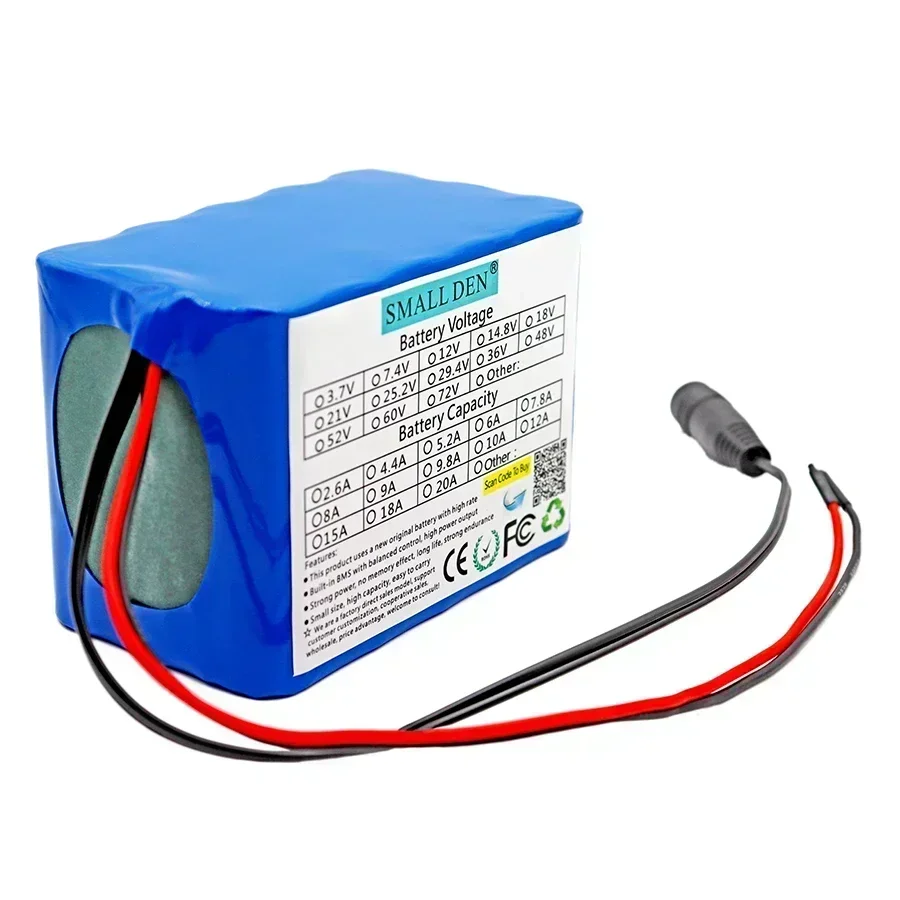 12V 10ah 3S5P battery pack 18650 lithium-ion rechargeable battery, 10A built-in with BMS120 W power supply solar energy