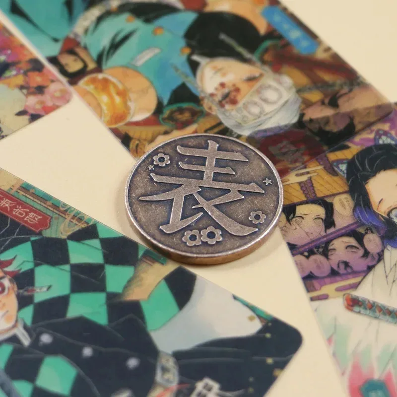 Anime Coin Kimetsu No Yaiba Tsuyuri Kanao Kochou Shinobu Collection Alloy Metal Tokens Commemorative Coins Props