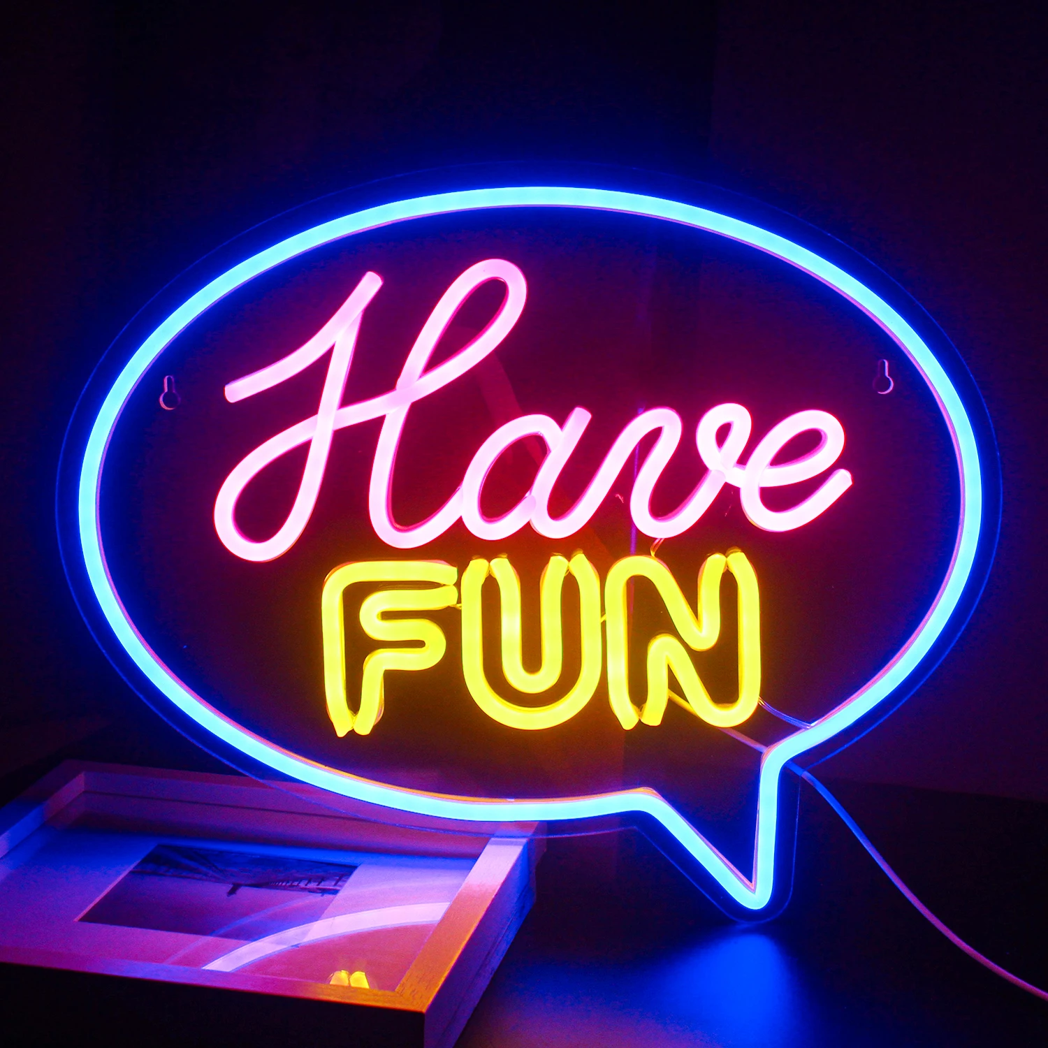 Have Fun Neon Sign LED Light Letters Message Design Room Decoration For Home Bars Birthday Party Festival Wall Lamp Decor Logo