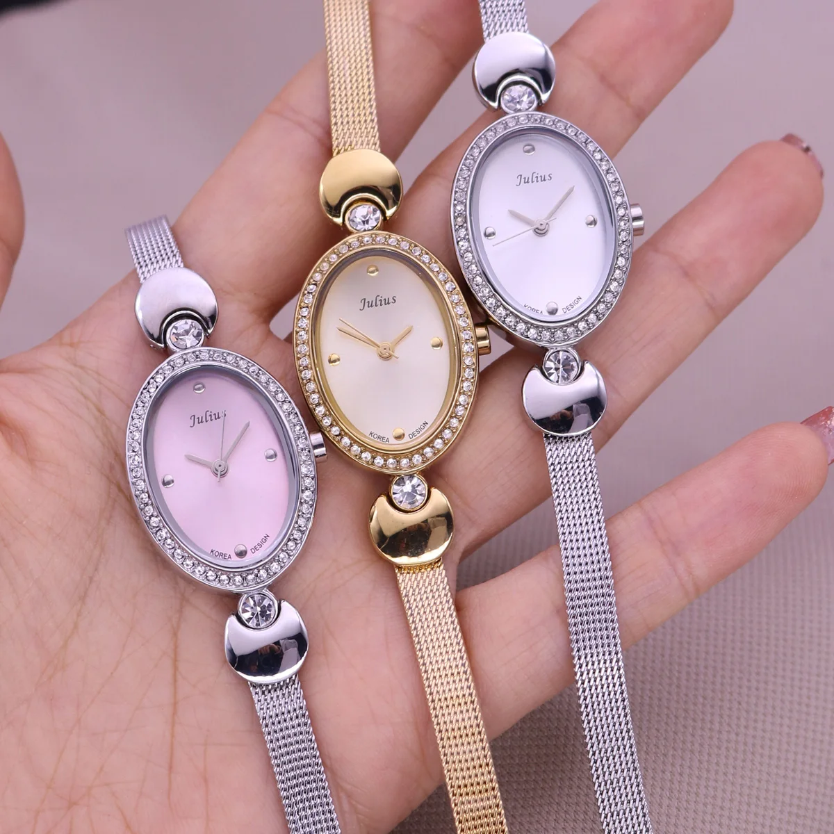 Top Julius Lady Woman Wrist Watch Elegant Simple Fashion Hours Dress Bracelet Leather School Student Girl Birthday Gift No Box