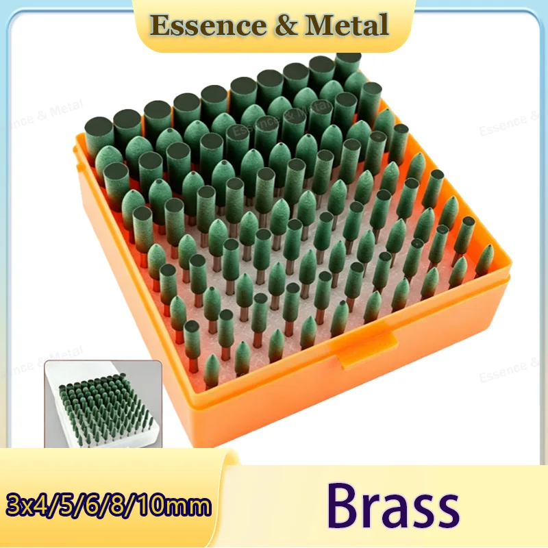 100PCS Rubber Polishing Head Set 3mm Handle Rubber Grinding Head Abrasive Polishing Accessories Suitable for Dremel Rotary Tools
