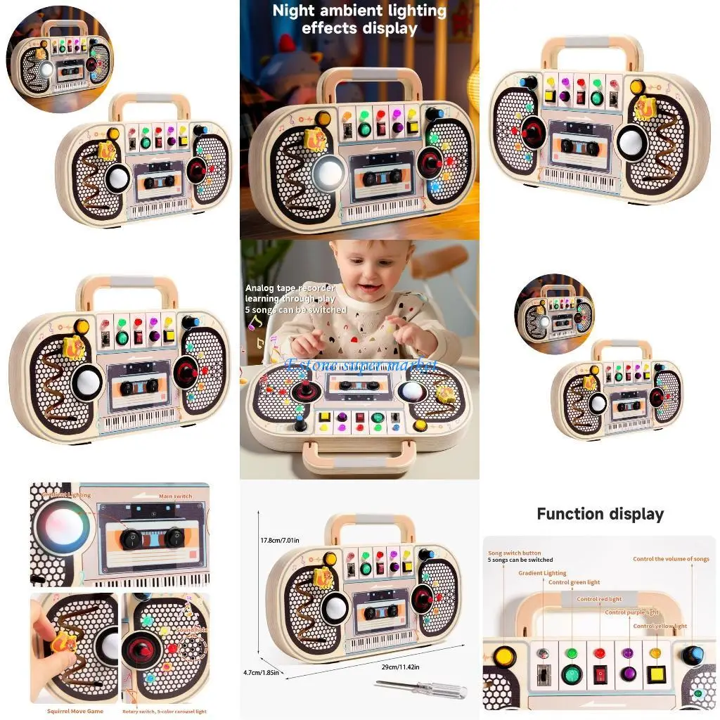 

090B Kids Toy Activity Board Recorder Toy Switches Fine Motor Skill Training