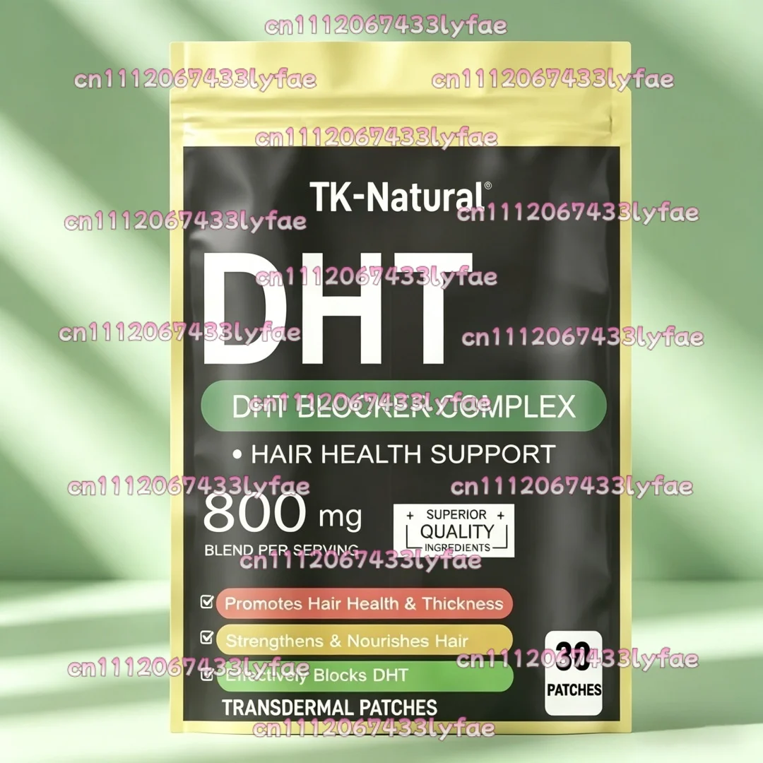 30 Patches Dht Blocker Transdermal Patches For Women & Men High Potency Biotin & Saw Palmetto For Hair Regrowth