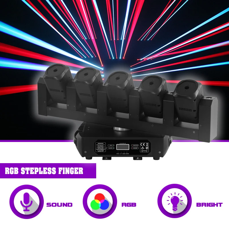Sunart RGB Moving Head 3-in-1 Laserbar mit LED-Bühnenbeleuchtung für DJ-Disco-Events, Hochzeiten, Partys, DMX-Soundmodi, Lichteffektgerät