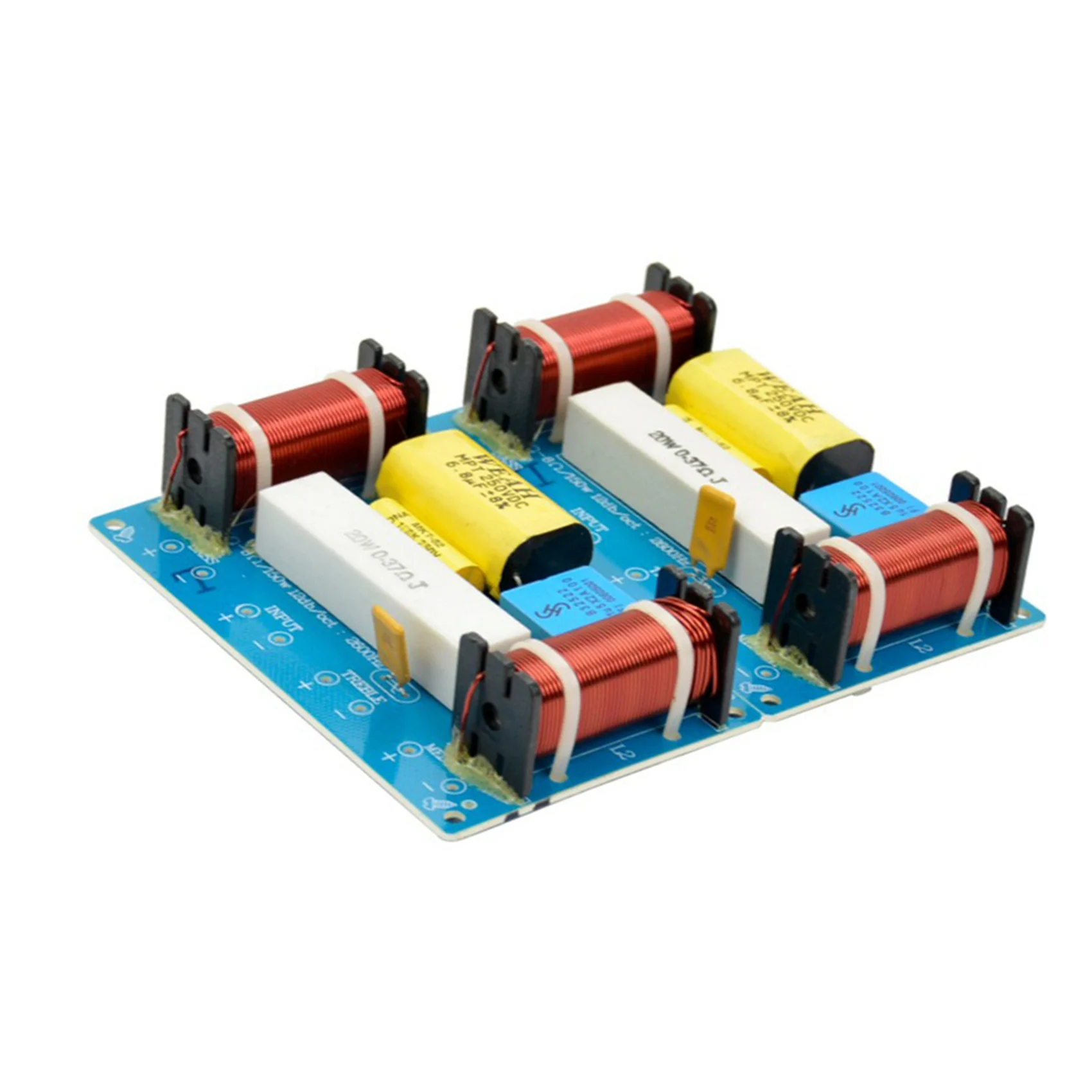 Y43A-4Pcs WEAH-338 3 Way Audio Frequency Divider Treble + Midrange + Bass Crossover Speakers Filter For 8Inch Speaker DIY