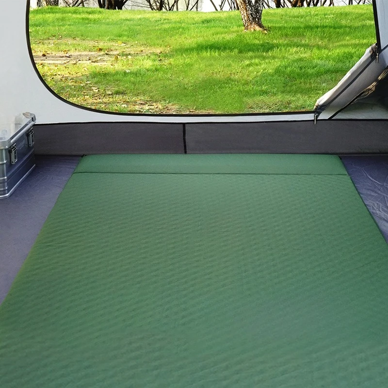 Thickened Self Inflating Mattress With Pillow Double Person Camping Moisture Proof Pad Portable Tent Siesta Mat