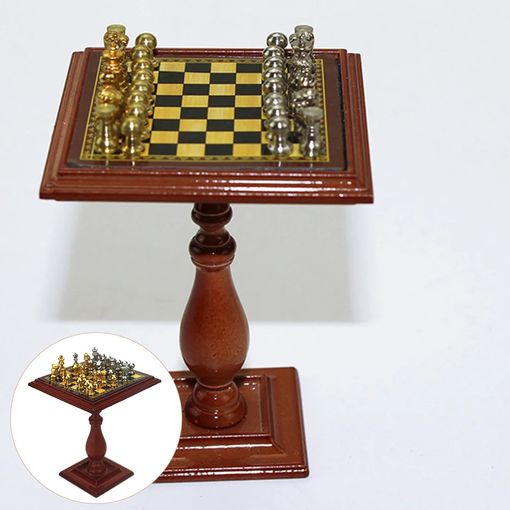 Simulated Chess Small House Decor Mini Toy Room Supplies Supply Checkerboard Toys Layout Accessories Ornaments