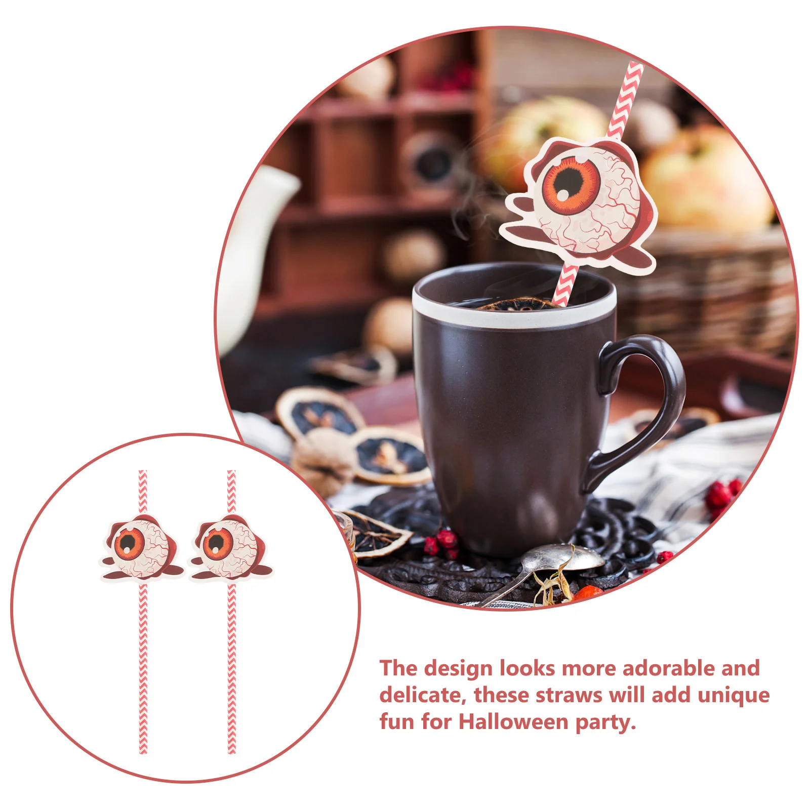 24 قطعة من شفاطات الورق العنكبوتية لحفلات الهالوين، أدوات شرب المشروبات، شفاطات العصير، لوازم الهالوين، زينة للحفلات