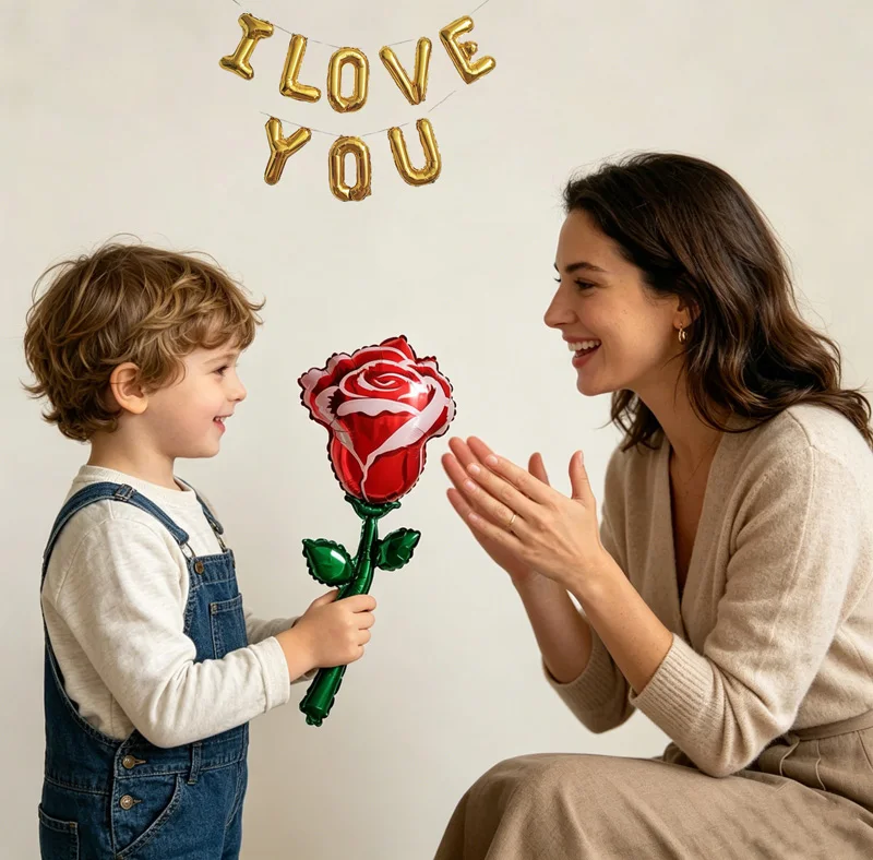 

New Foil Flower Balloons Rose Tulip Sunflower Daisy Mother's Day Valentine's Day Proposal Wedding Scene Setup Party Ballon Decor