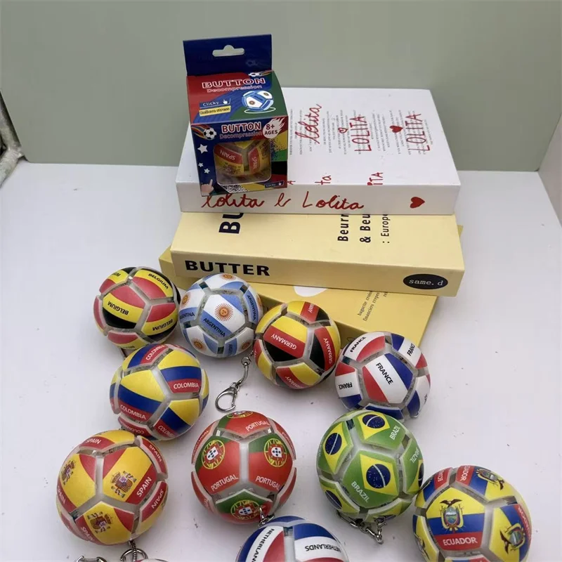 USA Mexico Canada All Country Flag Football Keychain Fidget Stress Ball Squishy Decompression Toy Anxiety Relief Fan Souvenir view 5