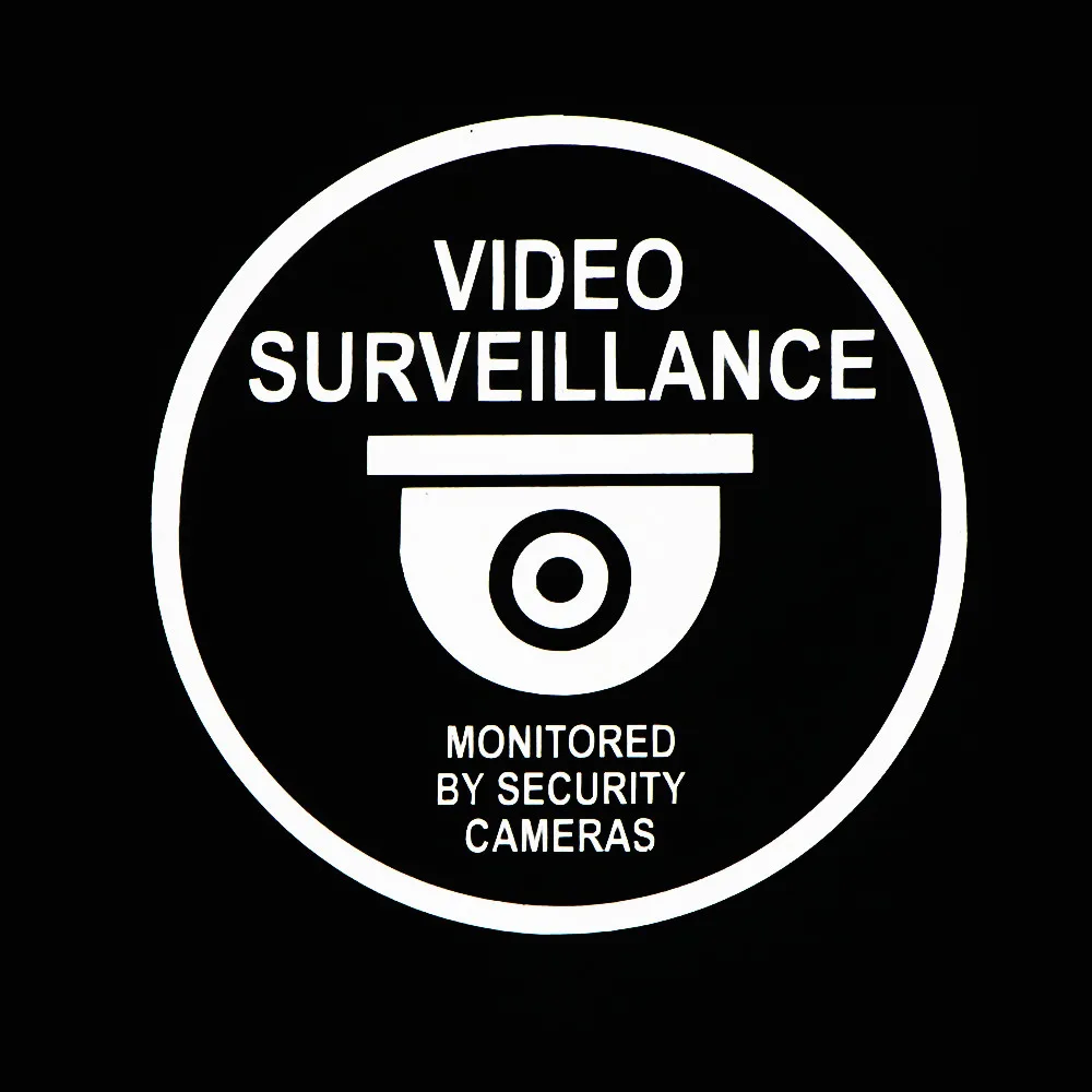 YUIN Video Surveillance, Monitored By Security Cameras, Decals Fashion PVC Waterproof Car Sticker Black/White/Red/Laser/Silver