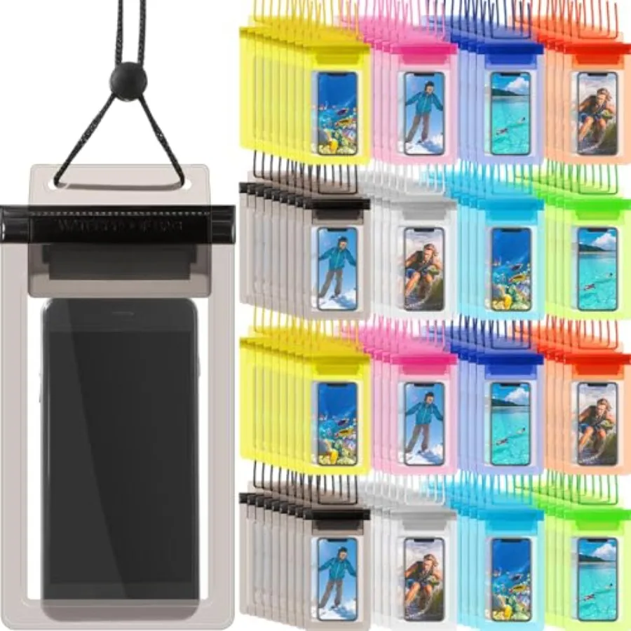 

200 Pcs Universal Waterproof Phone Pouch Bulk Clear Waterproof Cellphone Case with Lanyard for Beach Swimming Snorkeling Dry Ba