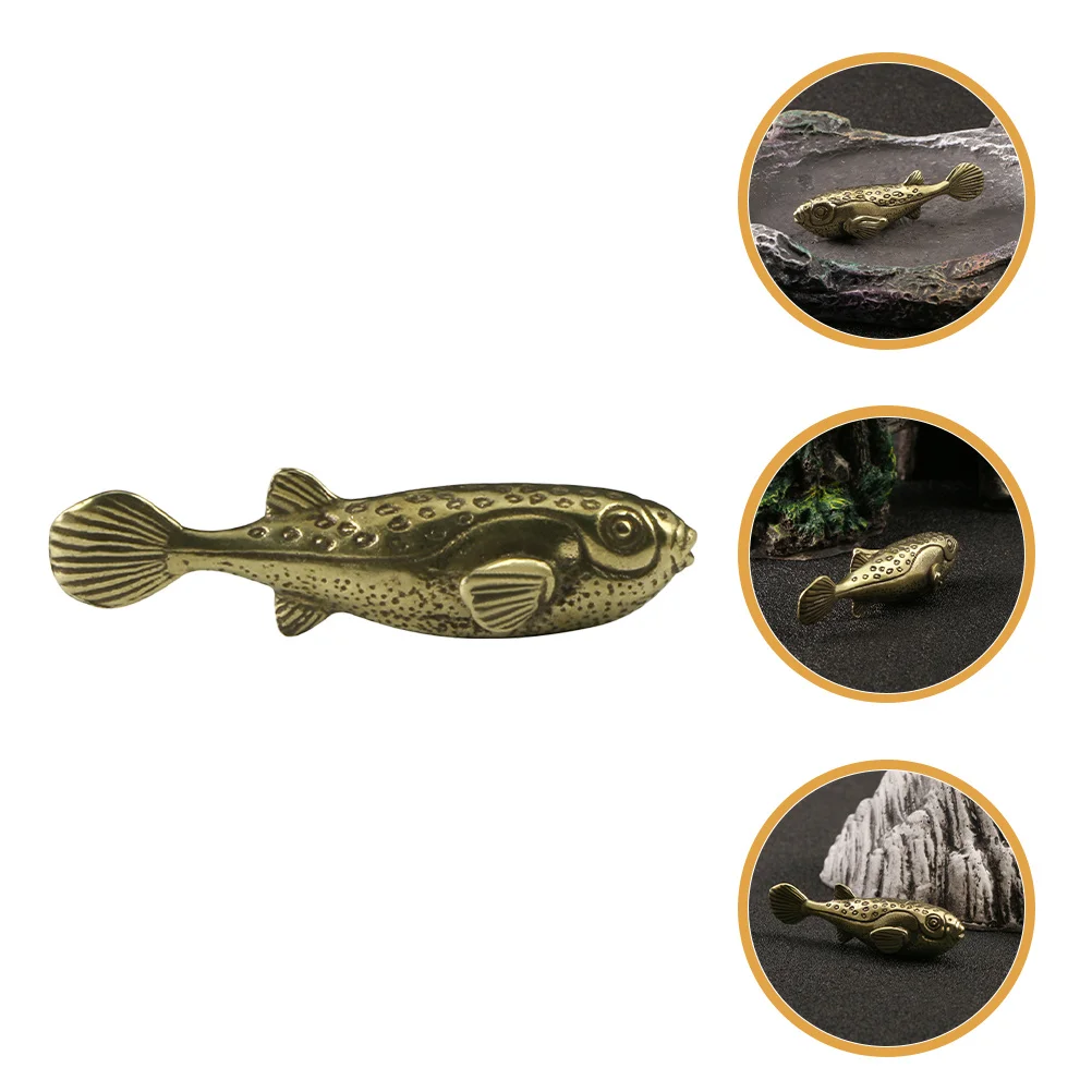 

Desktop Decoration Craft Vintage Brass Miniature Figurine Fish Ornaments Figurines Sculpture