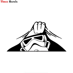 Three Ratels FD37 Sticker for Stormtrooper Peeking Car Decor Window Wall Laptop Notebook Stickers Decal