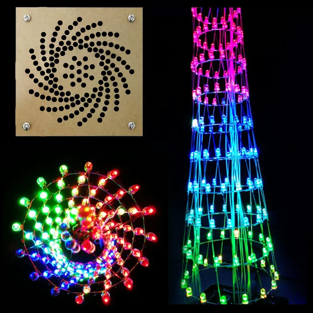 ชุดบัดกรีอิเล็กทรอนิกส์แบบทำมือสีสันสดใส LED Canton Tower lightcube 16*16อุปกรณ์อิเล็กทรอนิกส์ฝึกฝนการบัดกรี