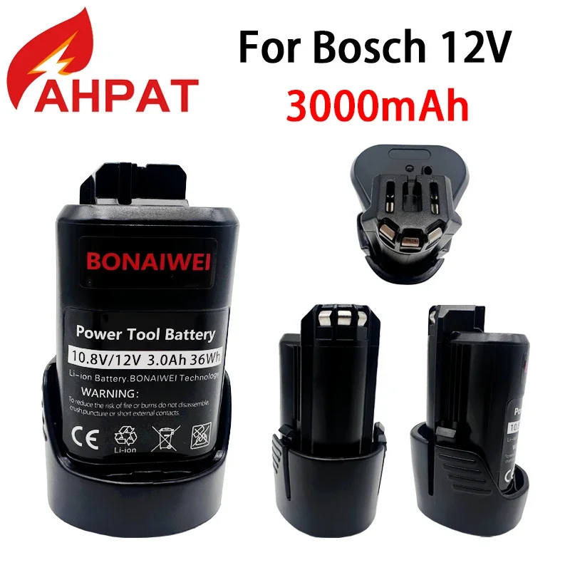 12V Bosch 3Ah Li-ion BAT420 BAT411 Replacement Battery for Bosch BAT411 BAT412 BAT413 BAT414 10.8V Battery Cordless Power Tools