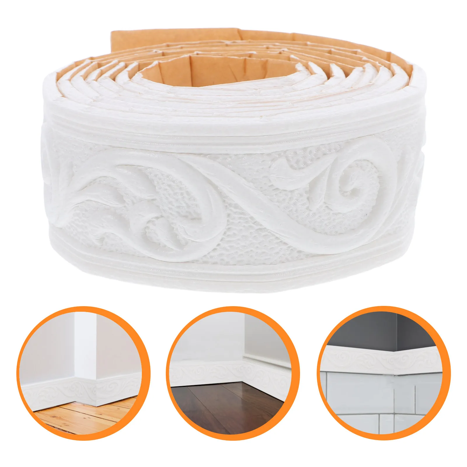 4Pcs Peel and Stick 3D Wall Trim Self Adhesive Molding Border for Smooth Surfaces Tiles Glass Wood Metal Marble Wall Decoration
