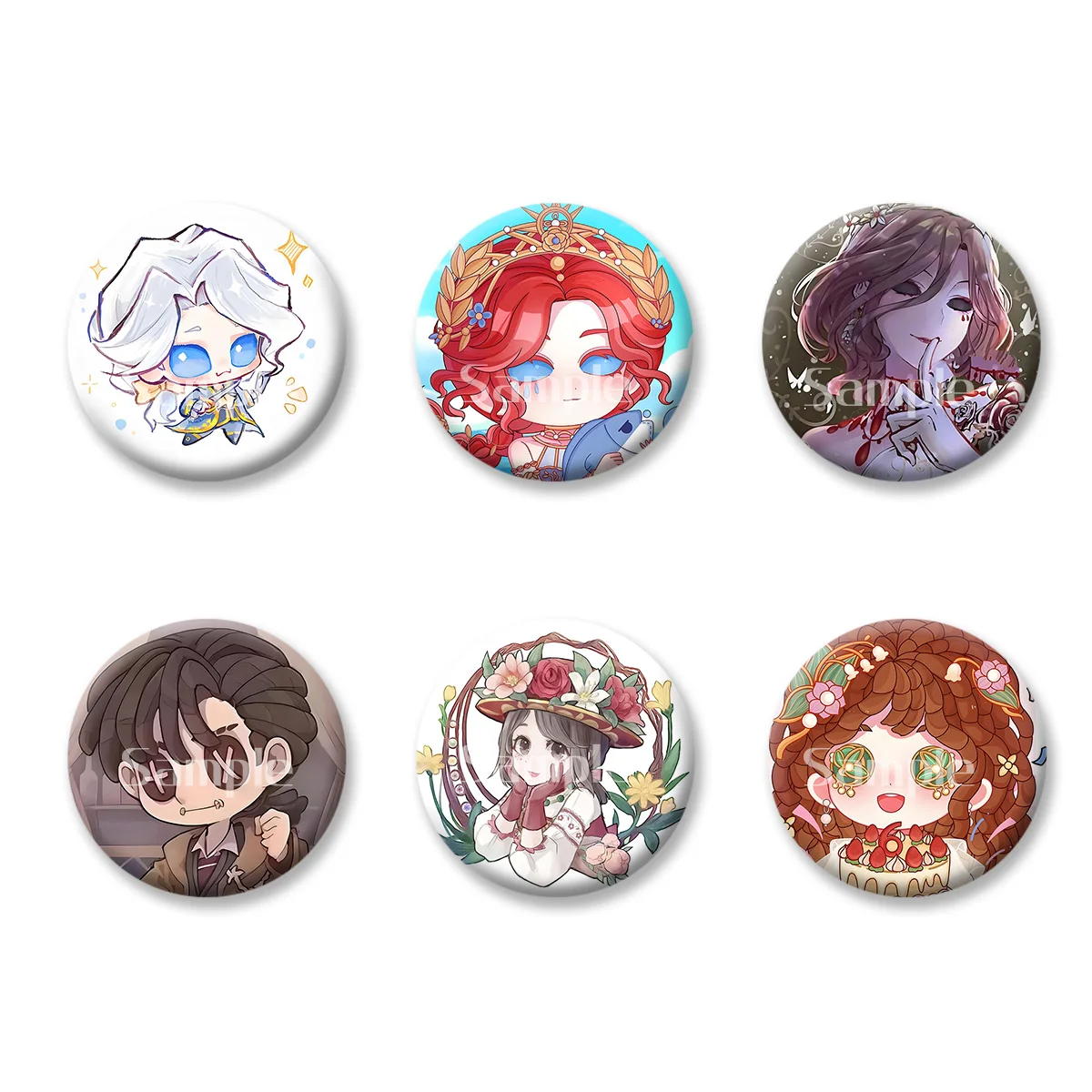 

The Fifth Personality Terror Anime Cartoon Flash Badge Keychains Makeup Mirror Fridge Magnet ACG Goods Game Peripherals Toy Gift