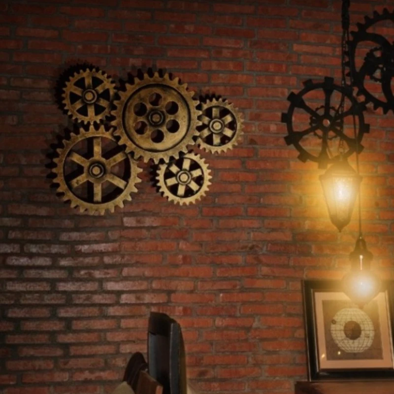 ‌ Steampunk Gear Metal Wall Art ديكور ميكانيكي صناعي ورشة عمل عتيقة تحت عنوان حانة جراج رجل كهف أعمال معدنية مزخرفة ‌