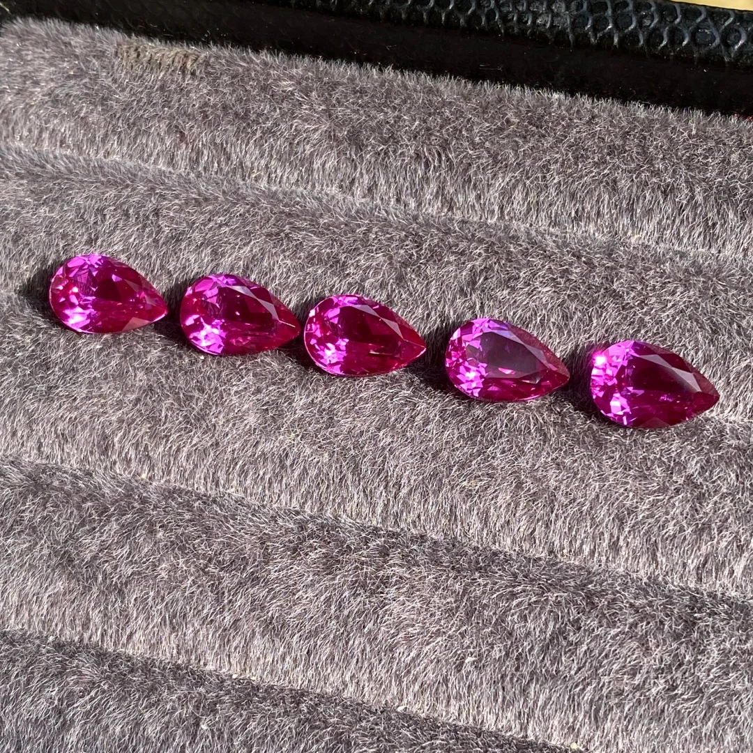 Eme jewe مختبر نمت الياقوت الكمثرى قطع الأحجار الكريمة للسحر مواد صنع المجوهرات المتقدمة مع شهادة DIY