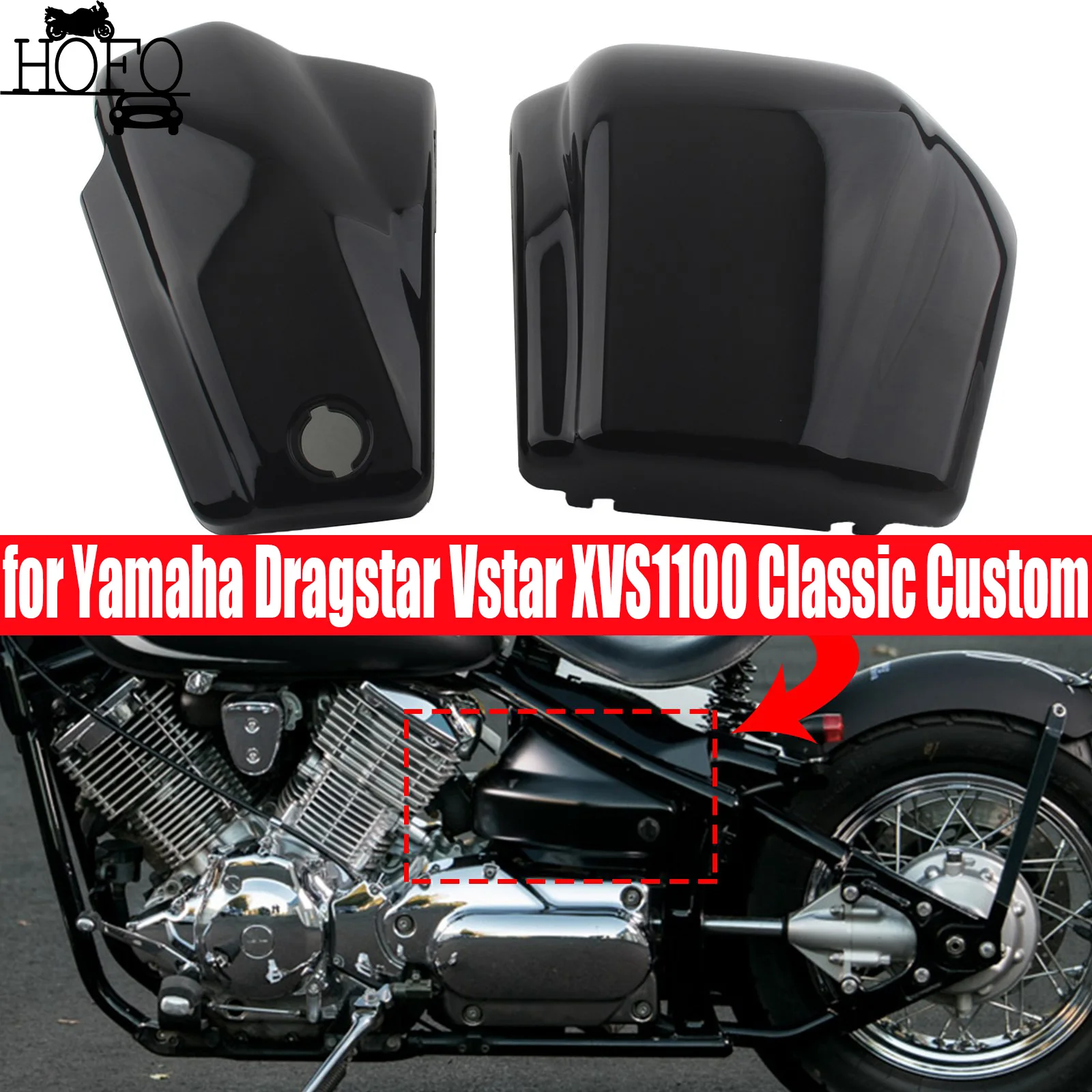 

for Yamaha Dragstar Vstar XVS1100 Classic Custom 1999-2011 Motorcycle ABS Battery Side Covers Fairing