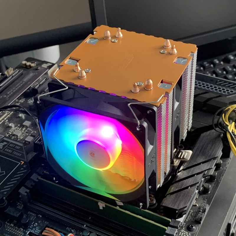 

4-трубный процессор с воздушным охлаждением, процессор AM4, радиатор RGB для процессора ПК для INTEL LGA1700 1200 115X 2011 X99 AMD AM3 AM5 Ventilador